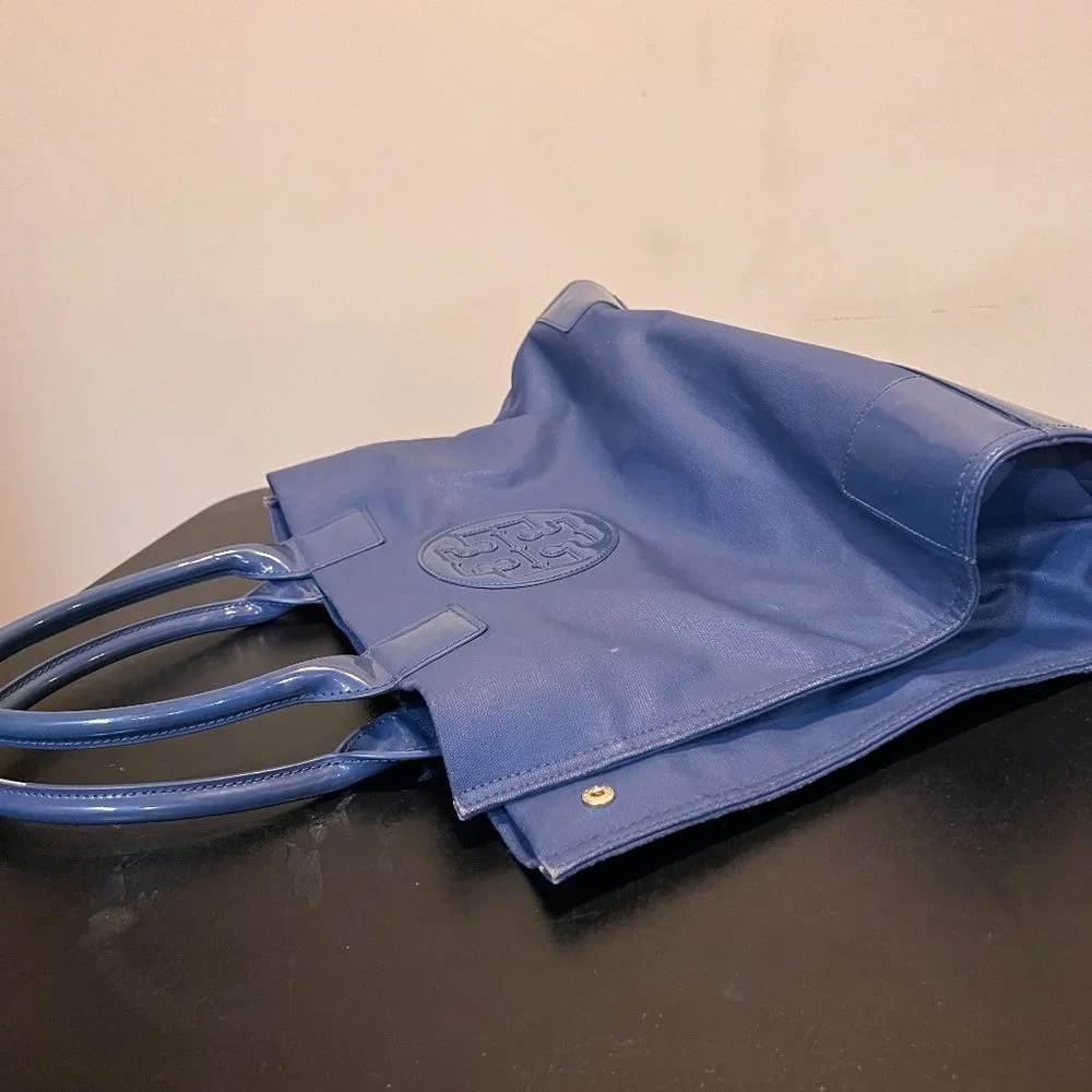 Tory Burch blue Ella tote shoulder bag